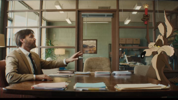 Coyote looking dubiously at his attorney.