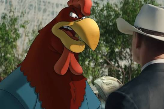 Foghorn Leghorn menaces John Cena.