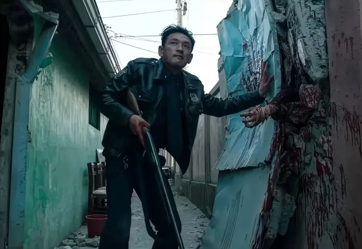 Man with large gun.
